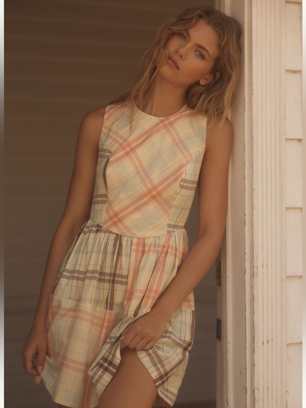 NWT Anthropologie Lyrebird Sleeveless Plaid Nap Mini Dress Size XS